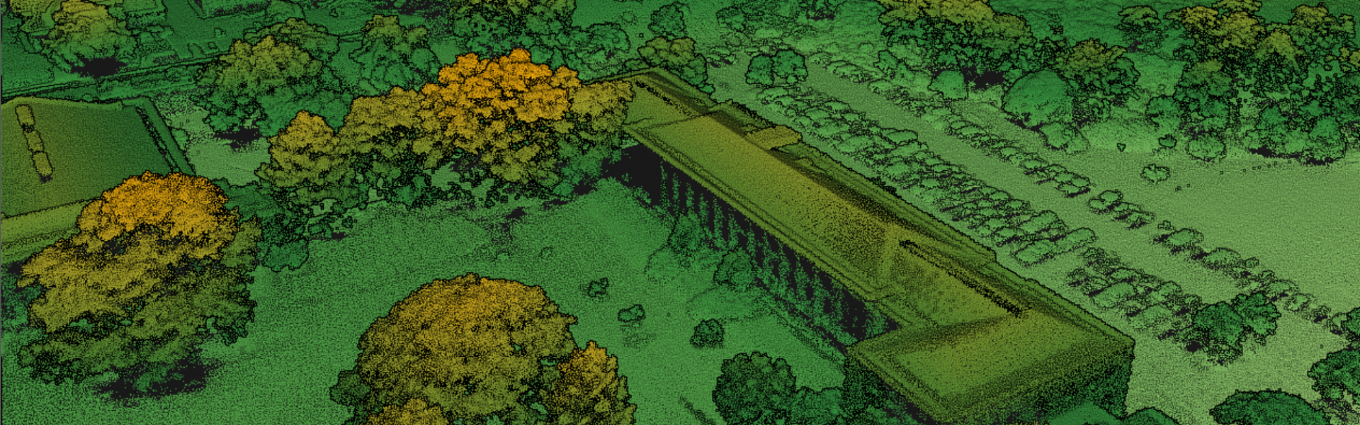 Lidar image of WB Young building on UConn Storrs campus